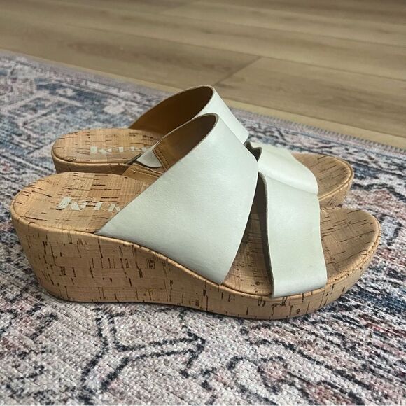 Korks Leather and Cork Wedge Sandal Tan Neutral Size 40.5 Women’s 9 Shoes - Picture 2 of 9